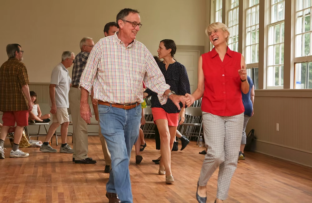 Residents dancing at the Balsam Community Center Square Dance