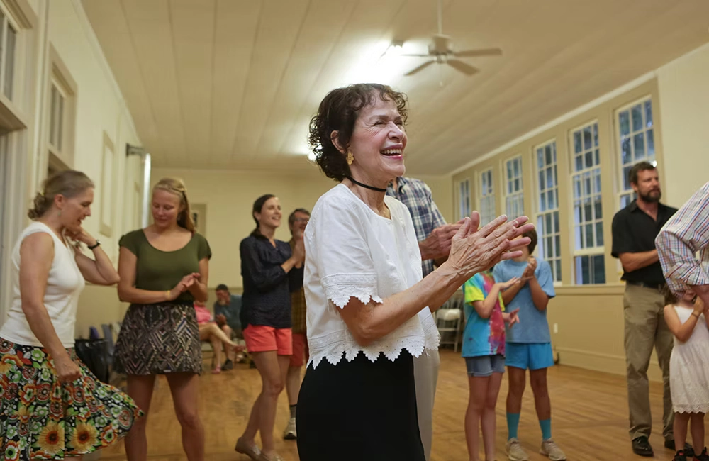 Residents dancing at the Balsam Community Center Square Dance